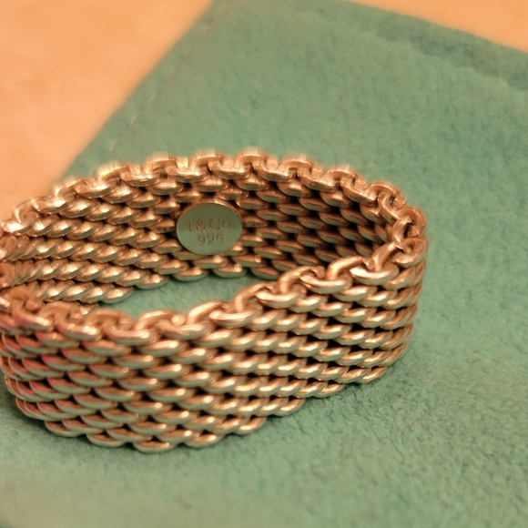 Tiffany & Co mesh sterling silver ring size 9.5 - Picture 3 of 3